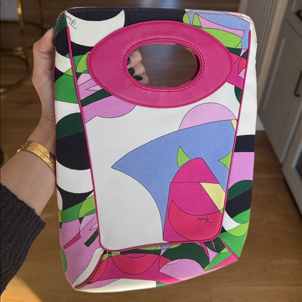 Emilio Pucci Pink and Blue Graphic Tote - Picture 10 of 17